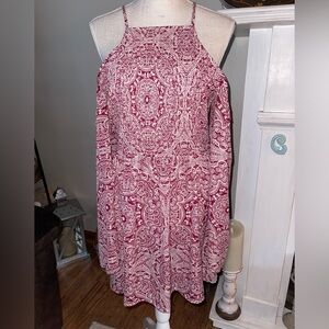 Stretchy top, cold shoulder Miami dress. Super cute!